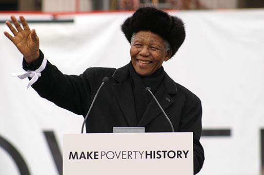 Nelson Mandela in Make Poverty History ad
