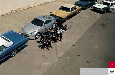 VW Polo print ad with cops