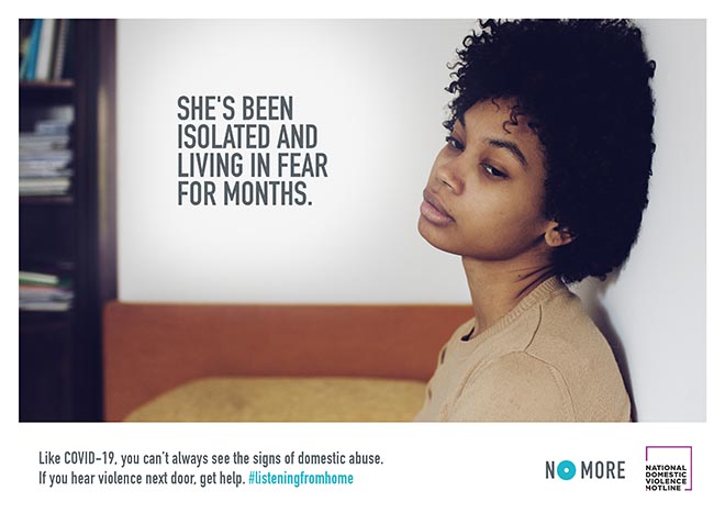 NoMore Domestic Abuse Listening from home Print