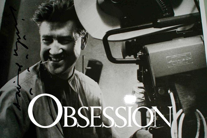 David Lynch superimposed on Obsession Graphic
