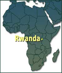 Rwanda in map of Africa