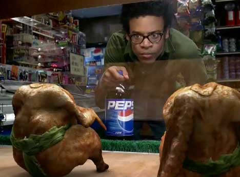Sumo chickens wrestle in Pepsi TV Ad