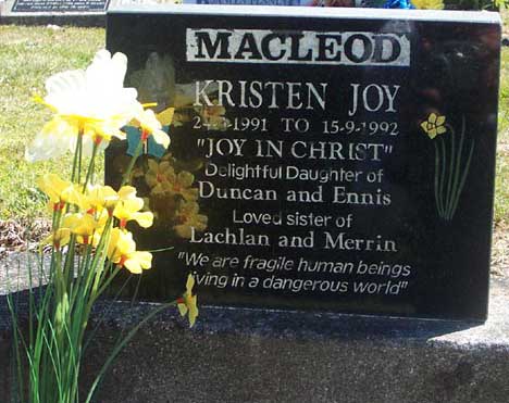 Kristen's gravestone