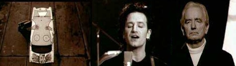 Bono, father and Trabant in U2 One music video