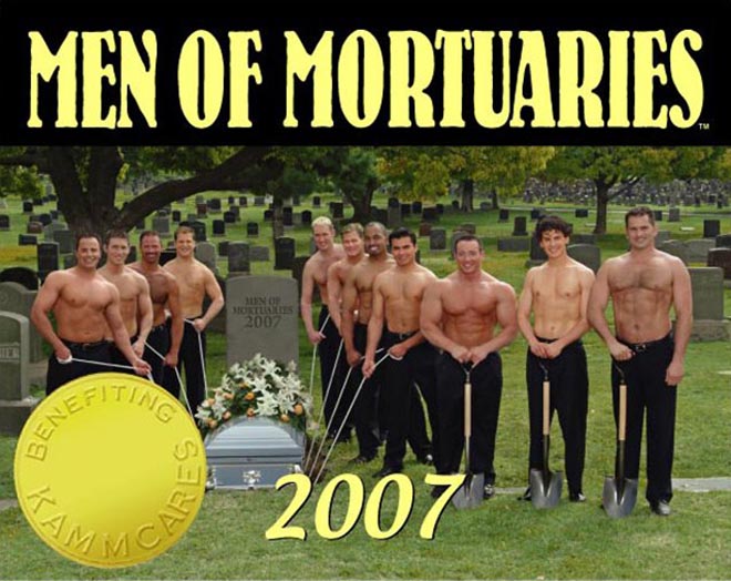 Men of Mortuaries Calendar Front Cover
