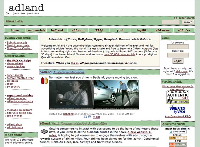 Adland Commercial Archive header