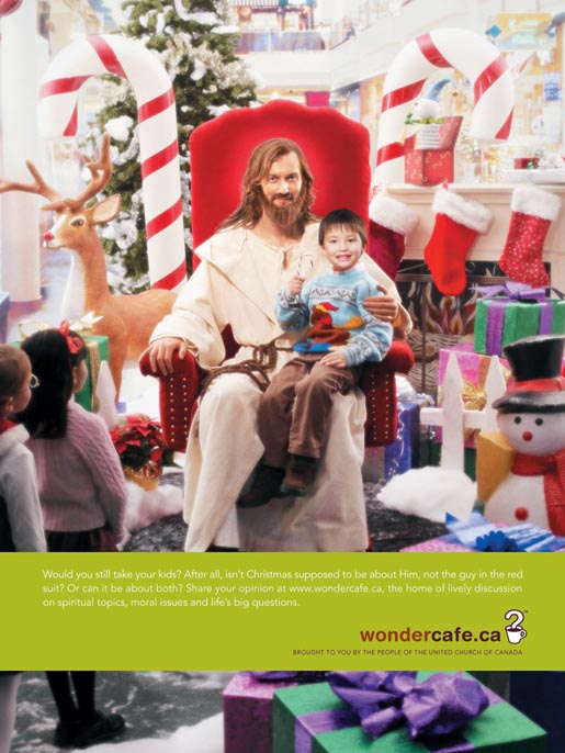 Jesus at the Mall in Wondercafe ad