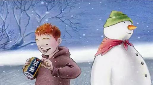 Boy and Snowman in IRN BRU TV advert