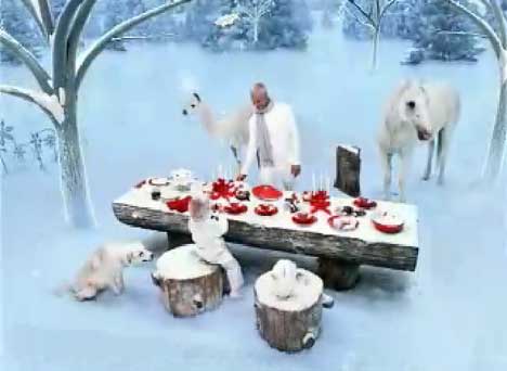 Winter table in Target TV ad