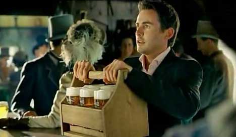 Time traveller picks up six pack in Heineken TV Ad