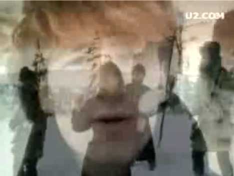 Still shot from U2 New Year's Day music video