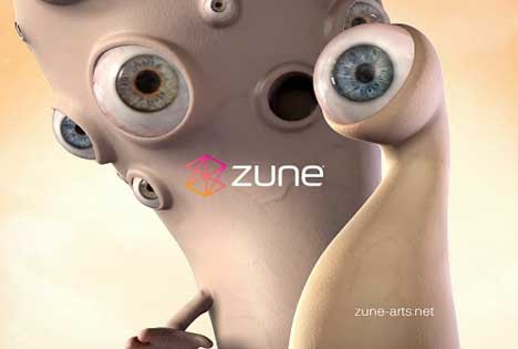 Creatures with eyes in Zune Eyes video