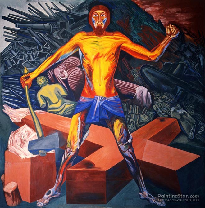 Modern Migration of the Spirit - painting by Orozco