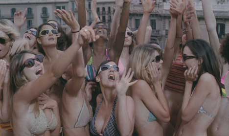 Bikini-clad women in Lux Balloon TV ad