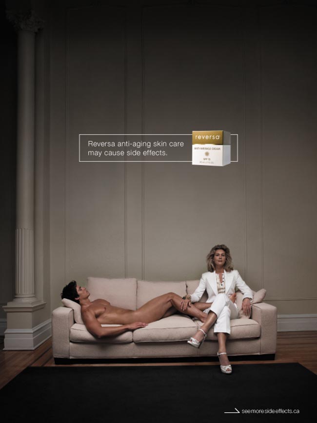 Print ad from Reversa Side Effects campaign