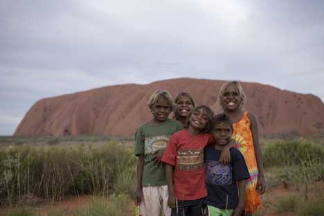 Aborigines at Uluru for The Australian TV ad