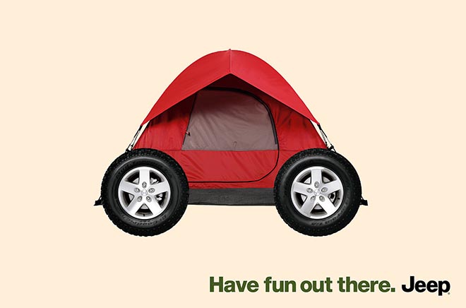 Jeep Fun with Camping Tent
