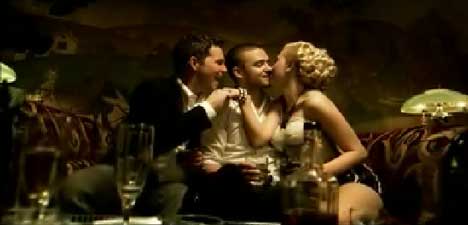 Shawn Hatosy, Justin Timberlake and Scarlett Johansson in What Goes Around music video
