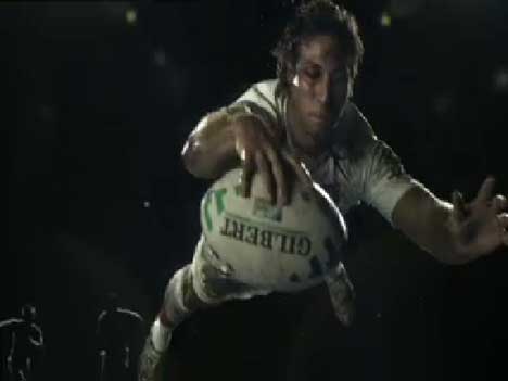 Gilbert ball in ITV Rugby World Cup ad