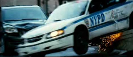 Airborne NYPD car in Volkswagen Bourne Ultimatum trailer