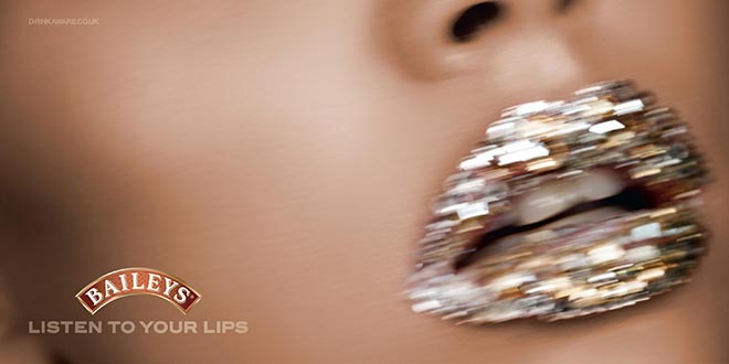 Baileys Glitter Lips print advertisement