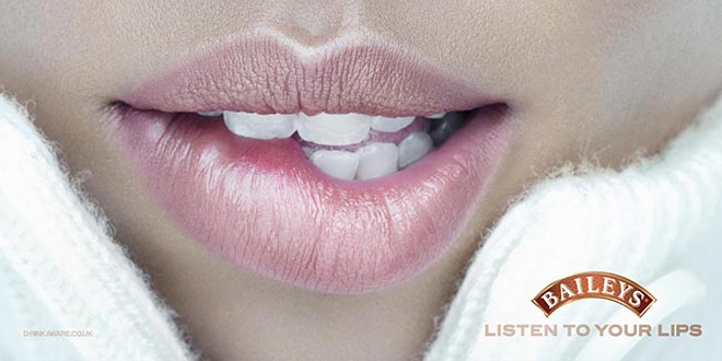 Baileys Winter Bite Lips print advertisement