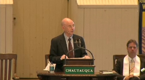 Gustav Niehbuhr lecturing at Chautauqua