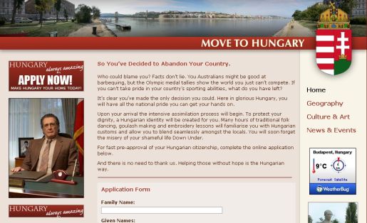Move to Hungary web site