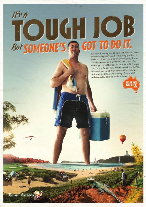 Tough Job to Win the Work/Life Battle in Tourism Australia campaign