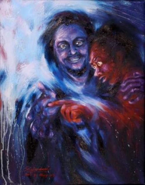 Jesus and Thomas, Come See and Believe painting by Ni Ketut Ayu Sri Wardani 
