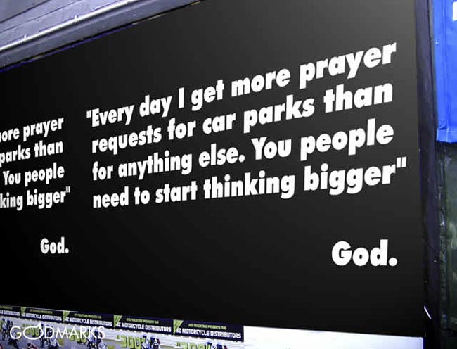Godmarks Carpark Prayers billboard