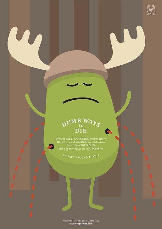 Dumb Ways to Die Antlers print ad