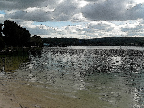 Merimbula Lake Watercolour