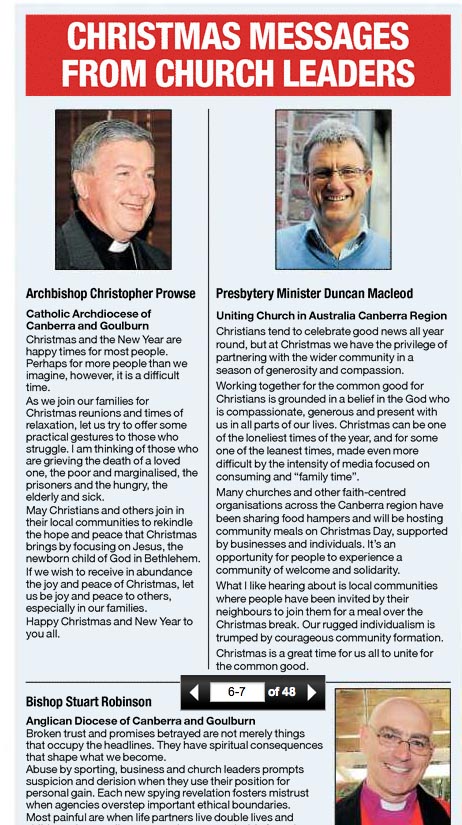 Chronicle Christmas message by Duncan Macleod, John Prowse and Stuart Robinson