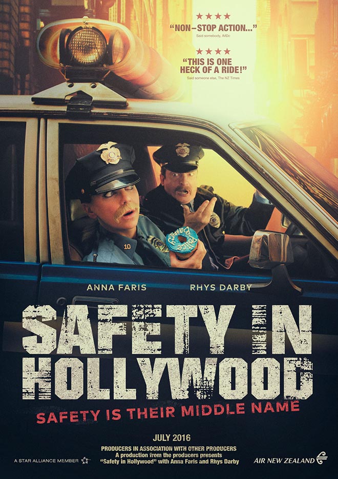 Air New Zealand Safety in Hollywood Poster