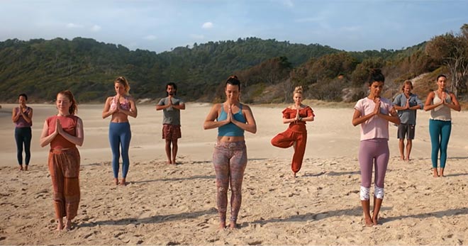 Beach yoga in Tourism Australia Matesong