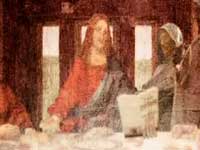 Jesus reading The Da Vinci Code, raises his eyes