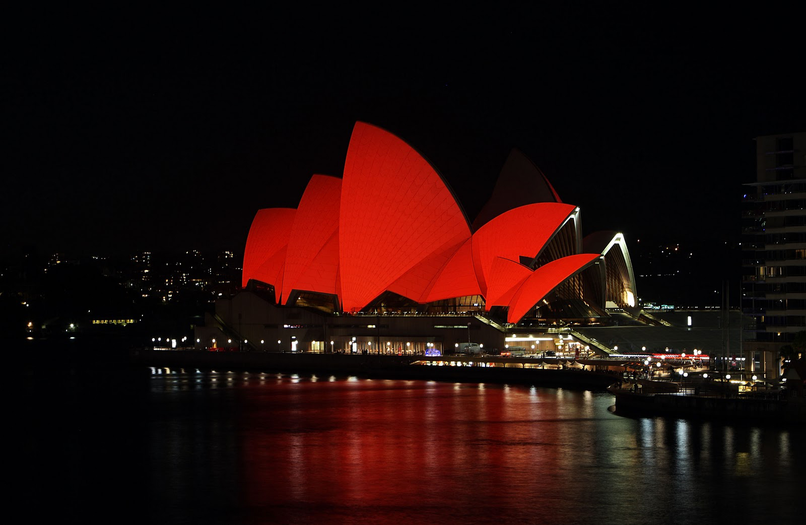 Sydney Opera House turns red