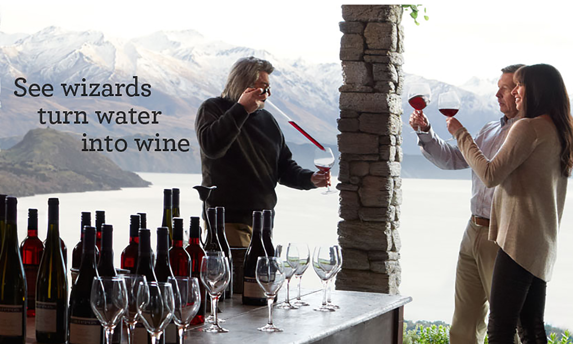 See Wizards turn water into wine - 100% Middle Earth New Zealand