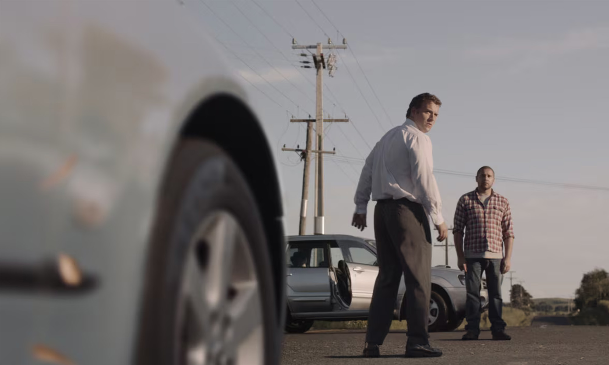 NZTA Mistakes PSA - two men look back at road accident scene
